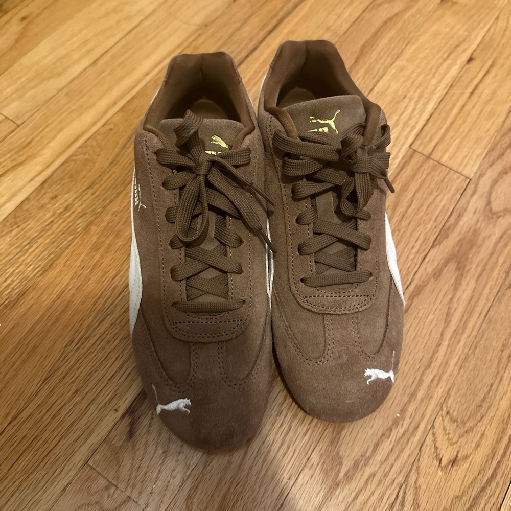 Puma Speedcat Women’s  Brown and White Suede Sneakers